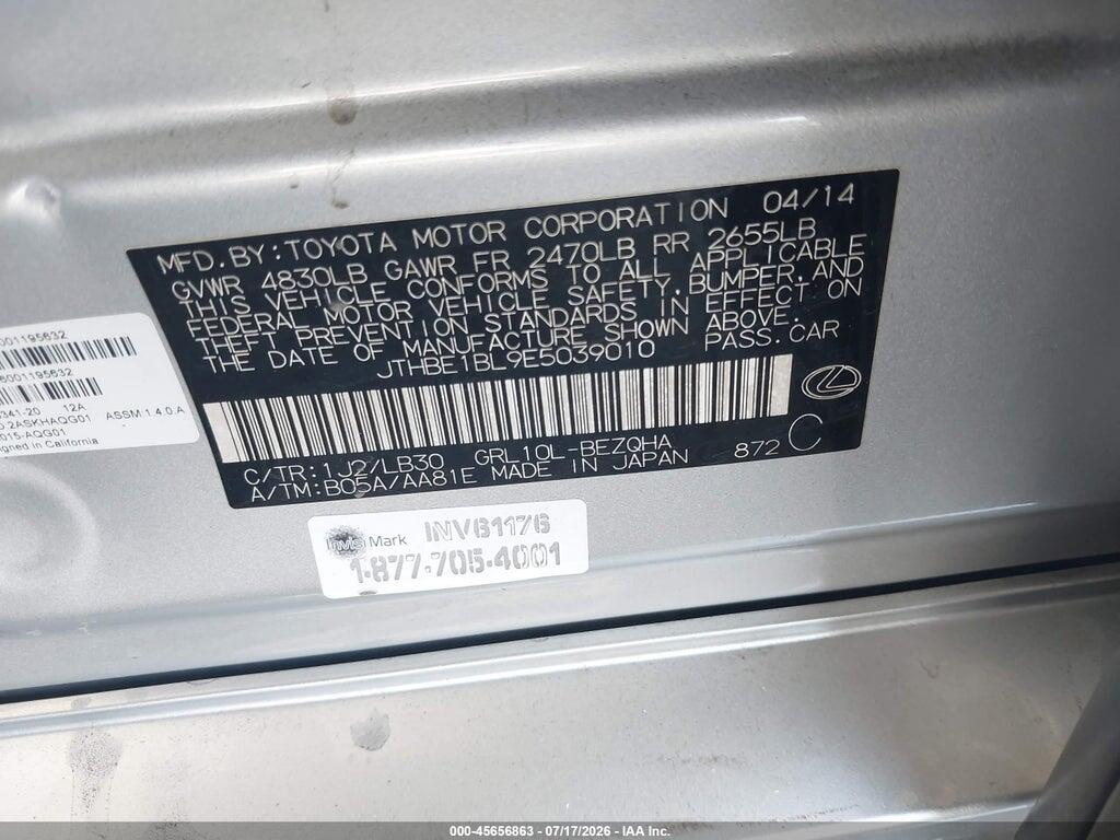 JTHBE1BL9E5039010 2014 LEXUS GS 350 photo no. 9