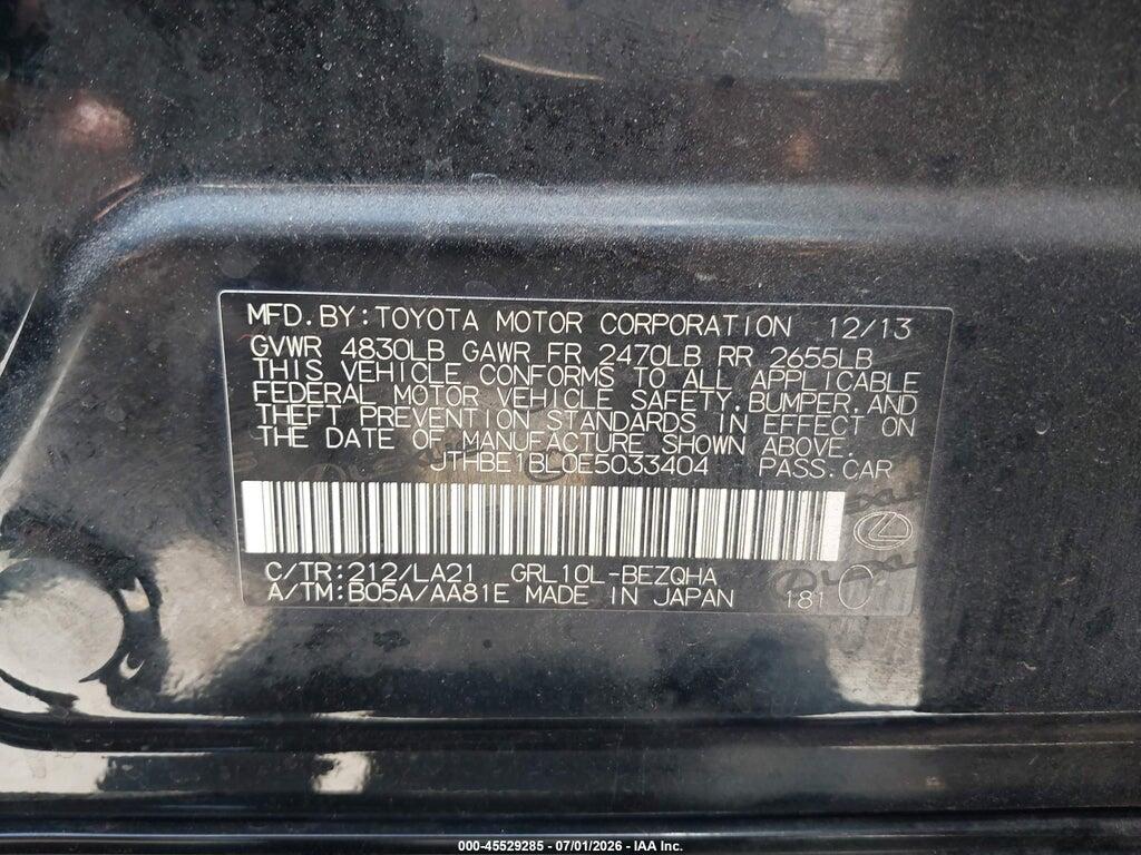 JTHBE1BL0E5033404 2014 LEXUS GS 350 photo no. 9