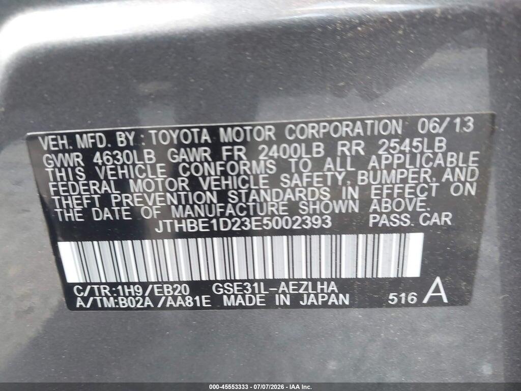JTHBE1D23E5002393 2014 LEXUS IS 350 photo no. 9