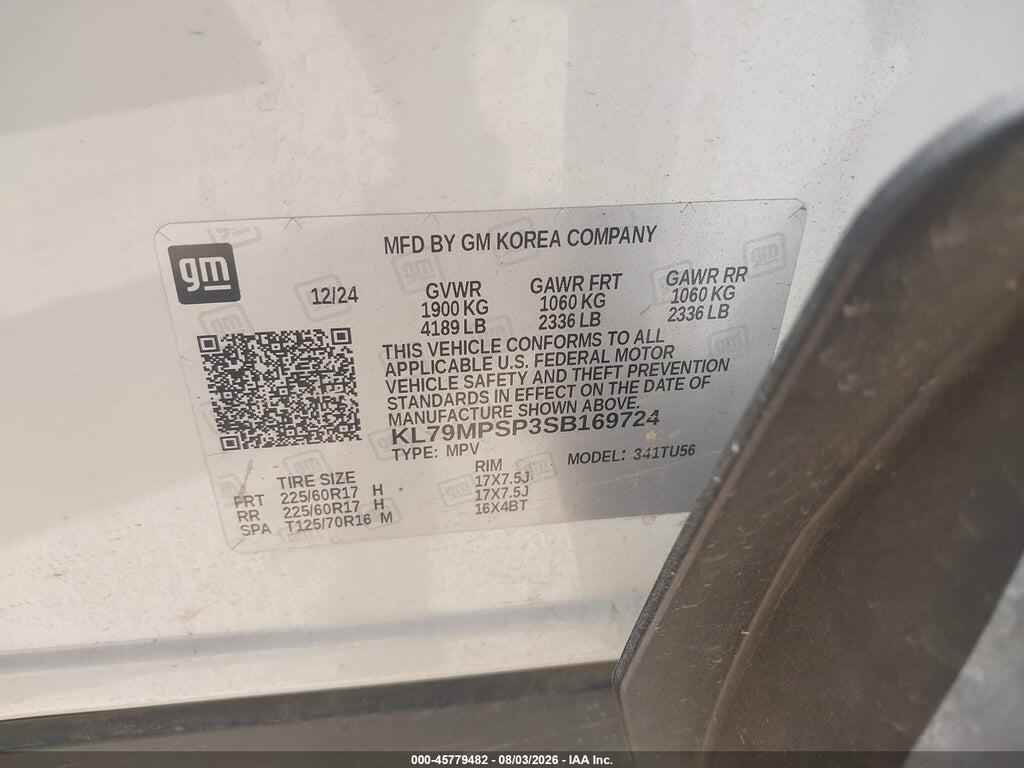 KL79MPSP3SB169724 2025 CHEVROLET TRAILBLAZER photo no. 9