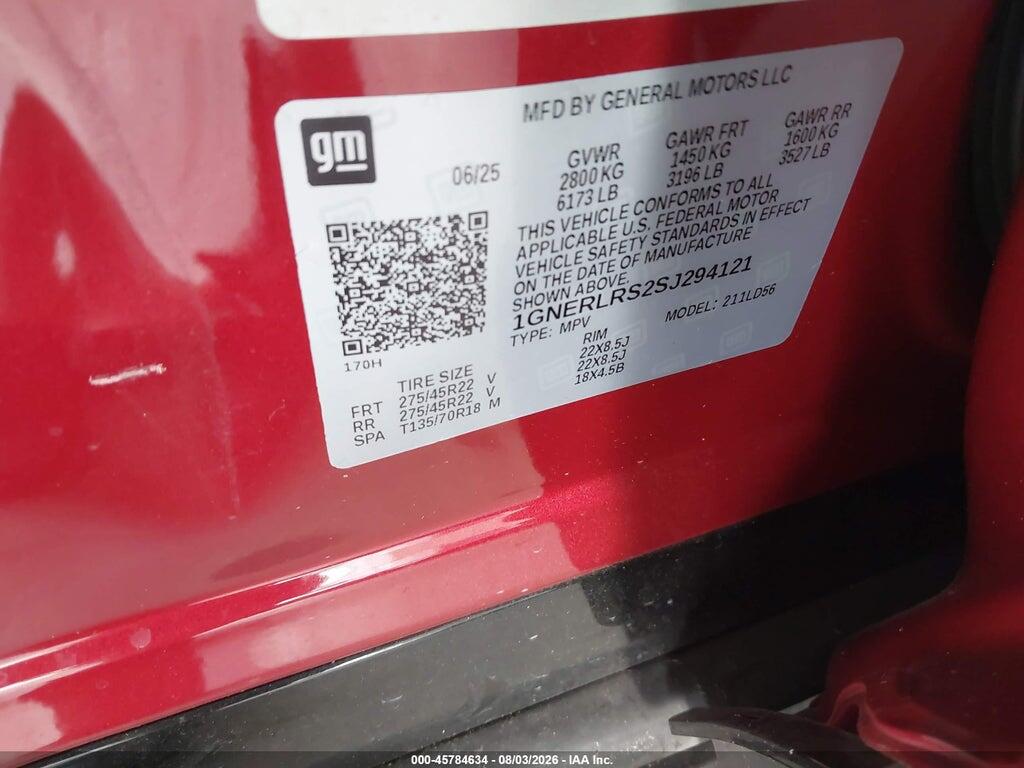 1GNERLRS2SJ294121 2025 CHEVROLET TRAVERSE photo no. 9