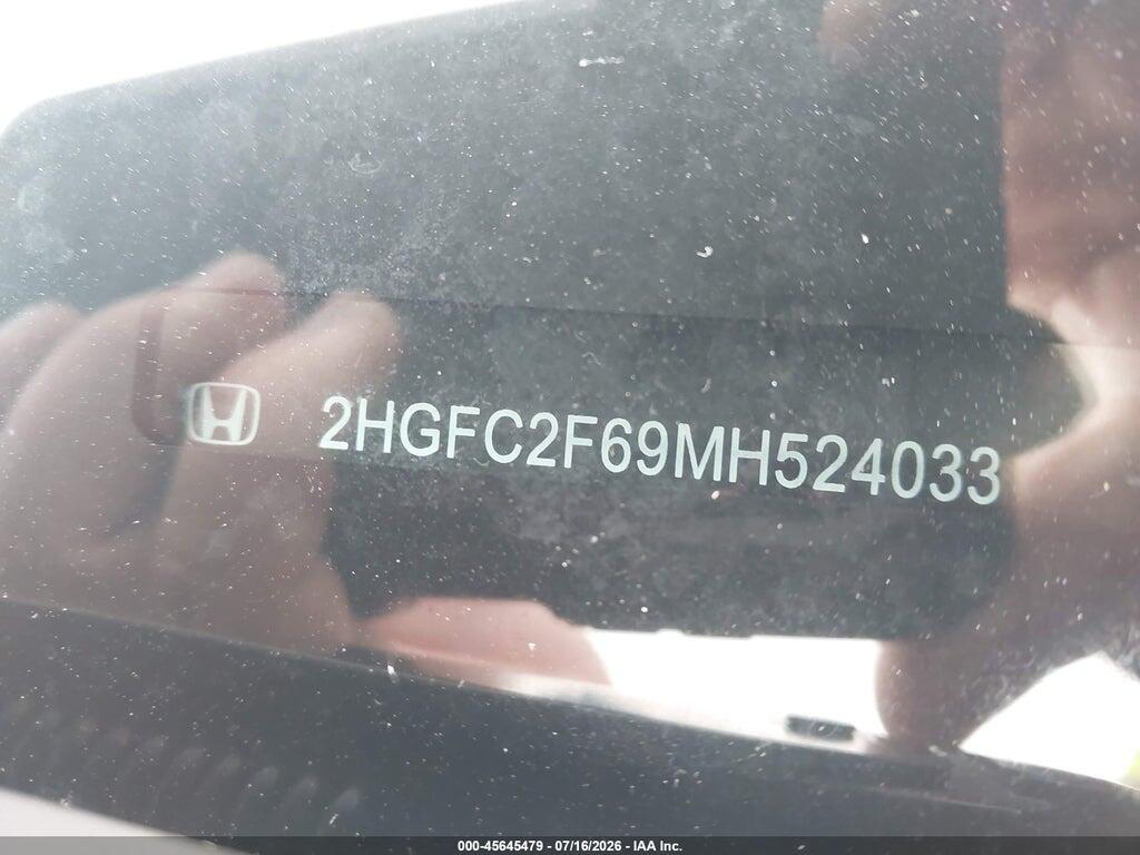 2HGFC2F69MH524033 2021 HONDA CIVIC photo no. 9