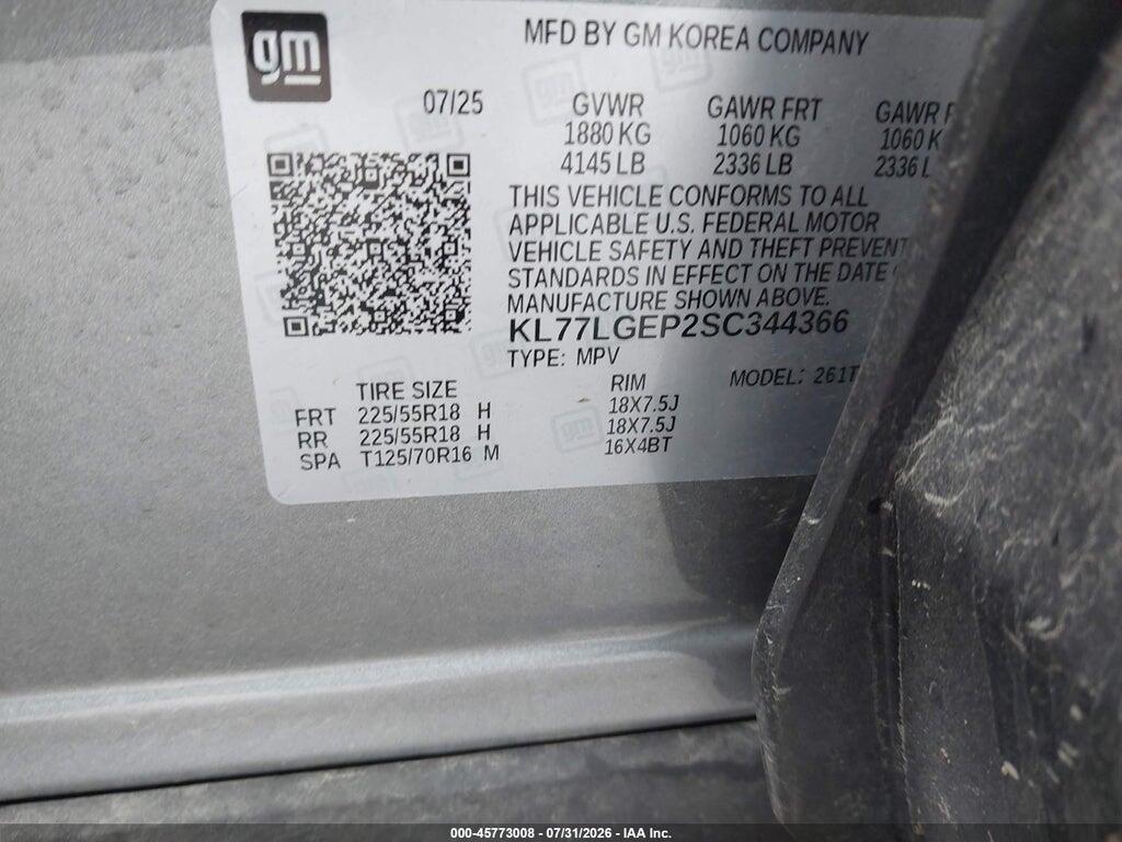 KL77LGEP2SC344366 2025 CHEVROLET TRAX photo no. 9