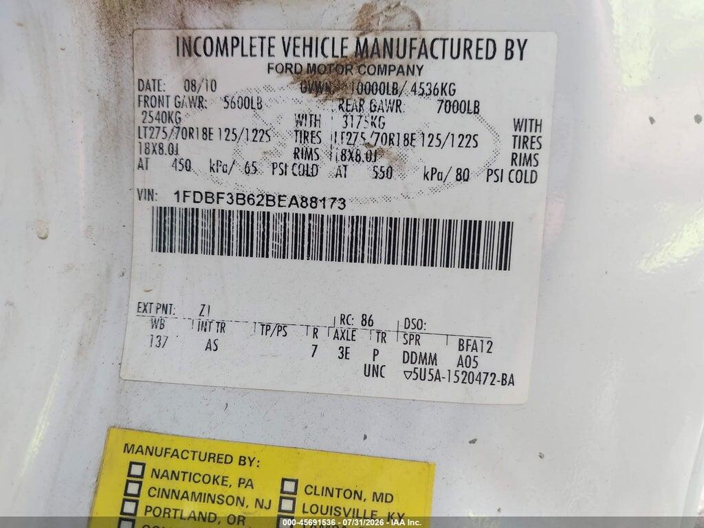 1FDBF3B62BEA88173 2011 FORD SUPER DUTY F-350 SRW photo no. 9