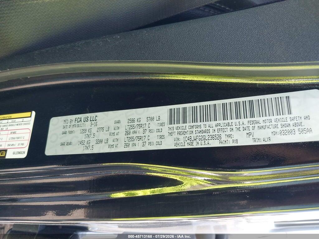 1C4BJWFG2GL236526 2016 JEEP WRANGLER UNLIMITED photo no. 9