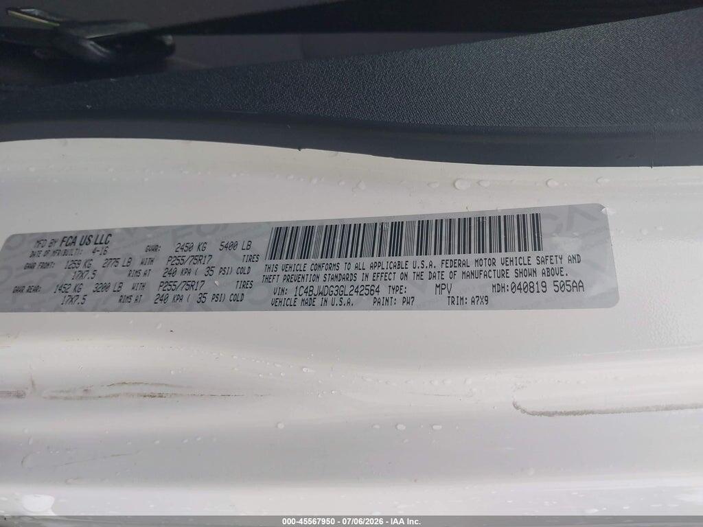 1C4BJWDG3GL242564 2016 JEEP WRANGLER UNLIMITED photo no. 9