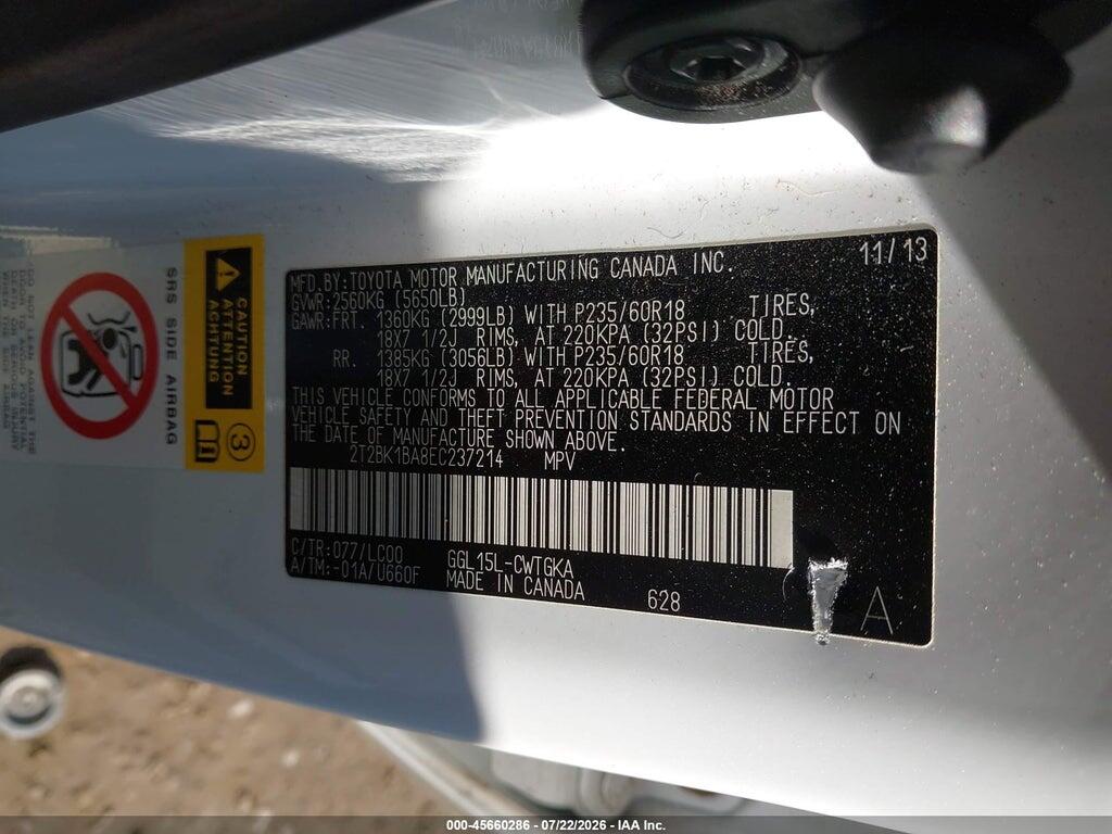 2T2BK1BA8EC237214 2014 LEXUS RX 350 photo no. 9