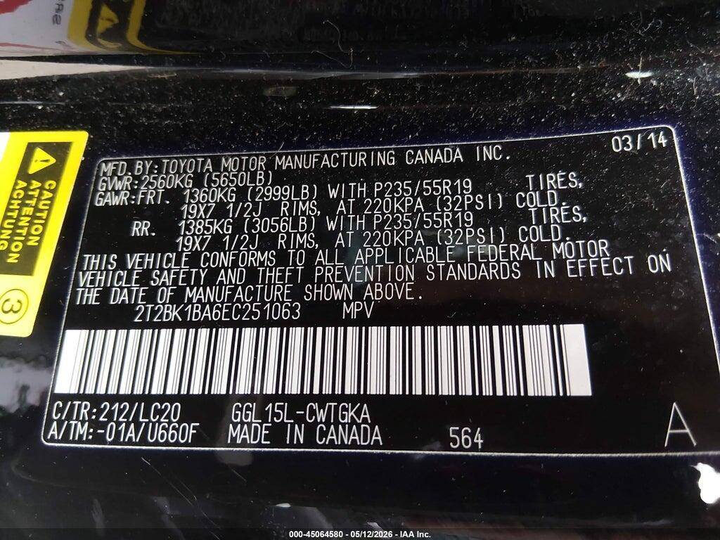 2T2BK1BA6EC251063 2014 LEXUS RX 350 photo no. 9