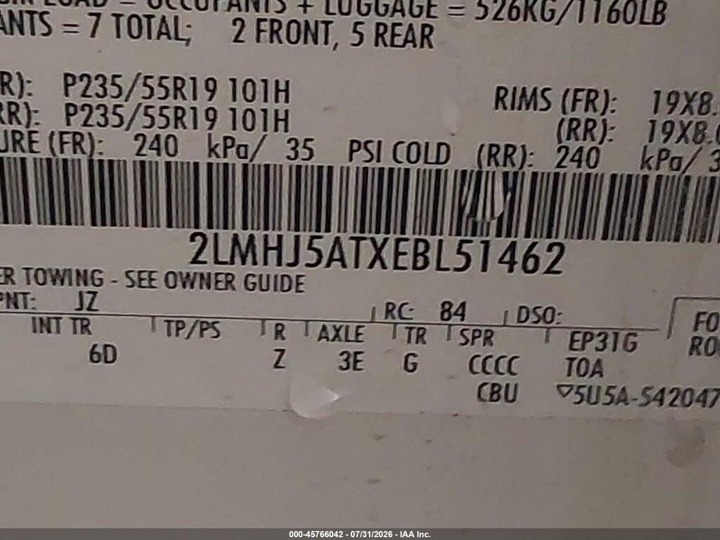 2LMHJ5ATXEBL51462 2014 LINCOLN MKT photo no. 9