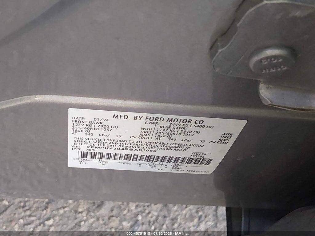 2FMPK4J94RBA81086 2024 FORD EDGE photo no. 9