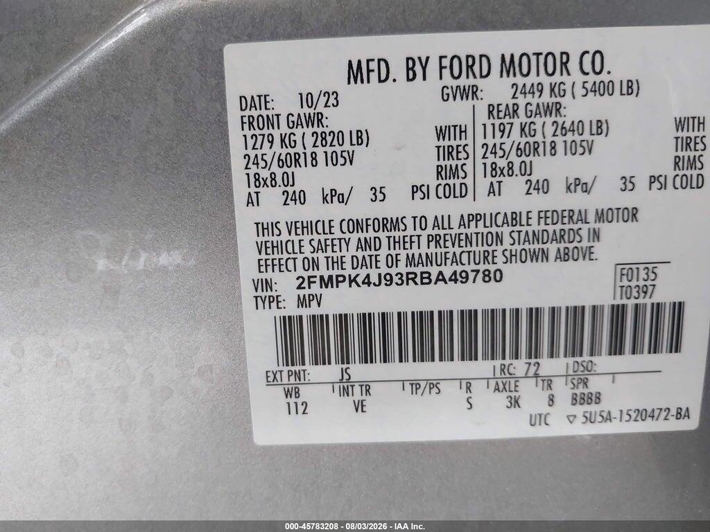 2FMPK4J93RBA49780 2024 FORD EDGE photo no. 9
