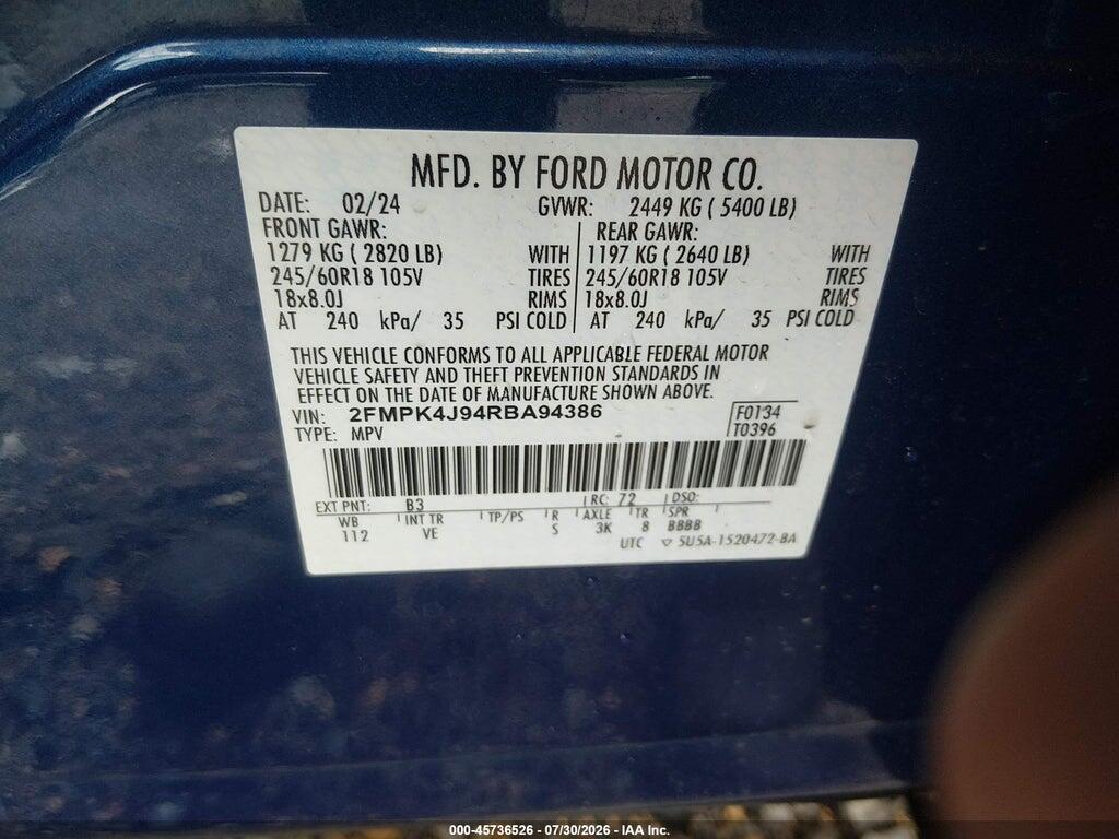 2FMPK4J94RBA94386 2024 FORD EDGE photo no. 9