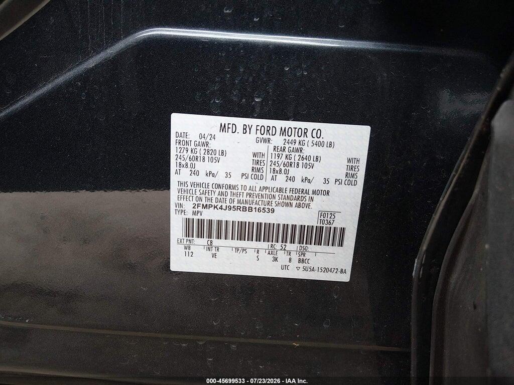 2FMPK4J95RBB16539 2024 FORD EDGE photo no. 9