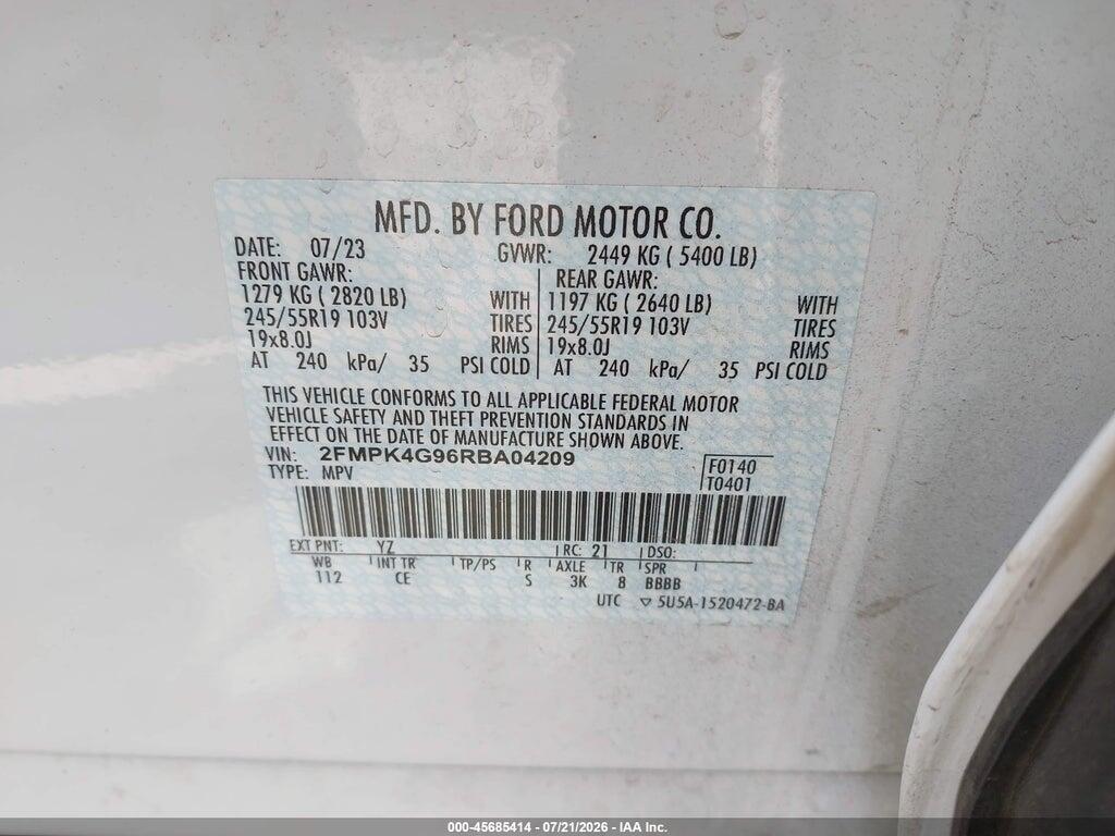 2FMPK4G96RBA04209 2024 FORD EDGE photo no. 9