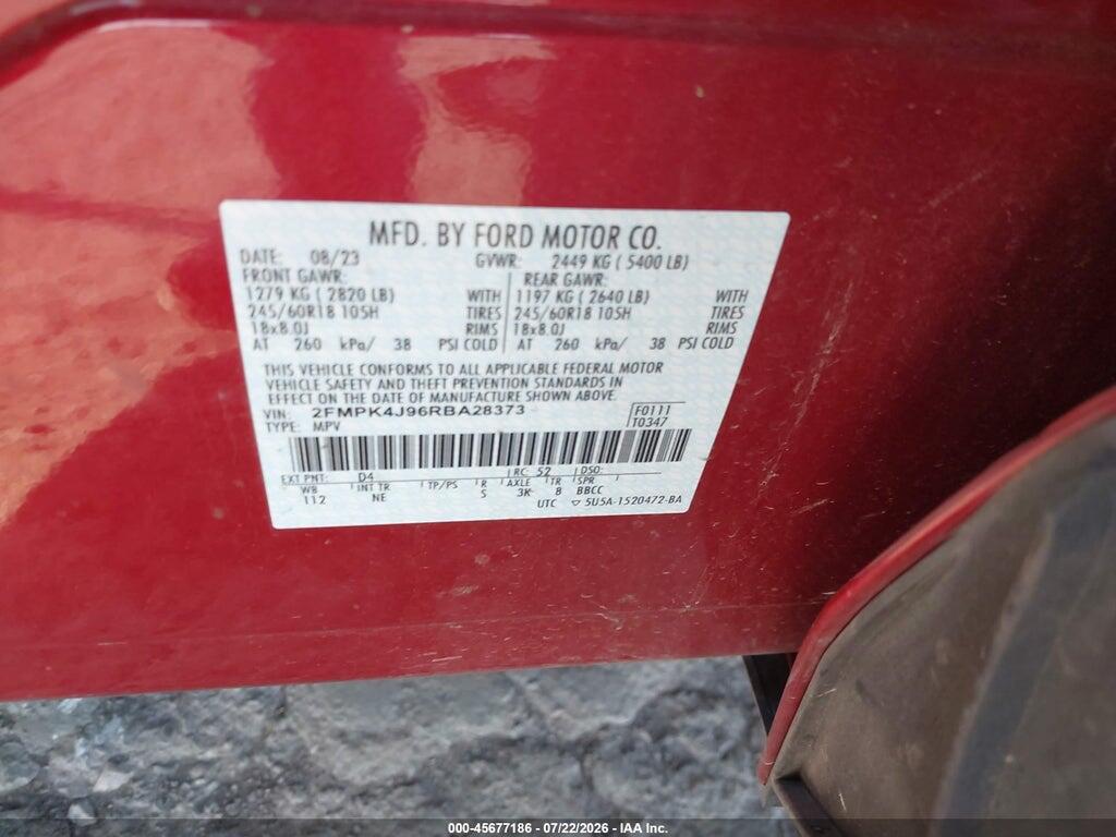 2FMPK4J96RBA28373 2024 FORD EDGE photo no. 9