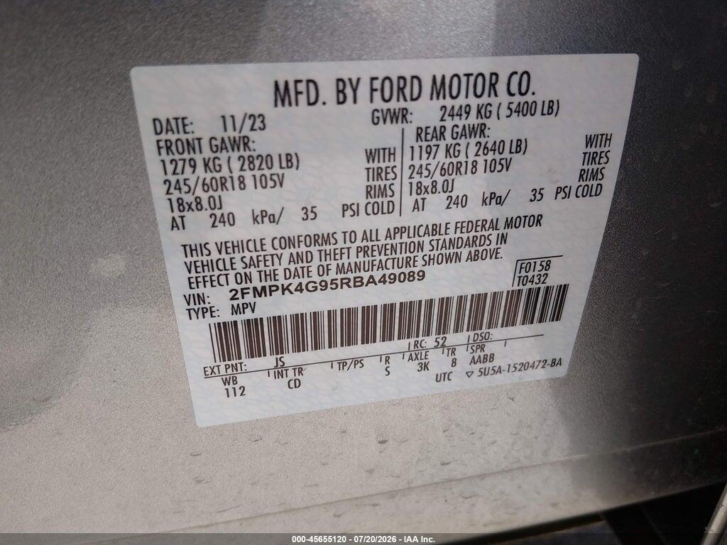 2FMPK4G95RBA49089 2024 FORD EDGE photo no. 9