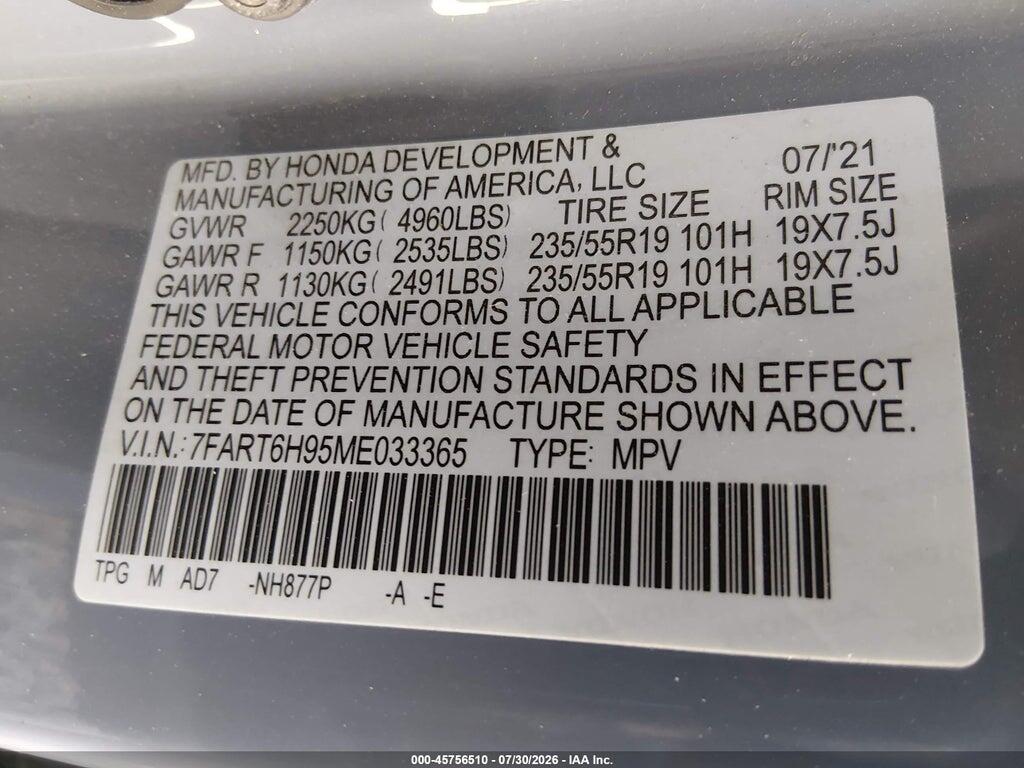 7FART6H95ME033365 2021 HONDA CR-V HYBRID photo no. 9