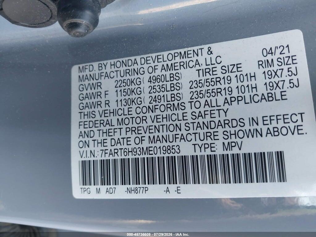7FART6H93ME019853 2021 HONDA CR-V HYBRID photo no. 9