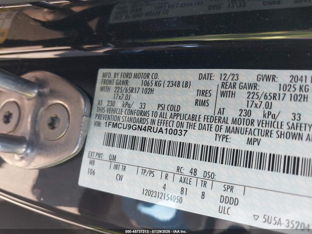 1FMCU9GN4RUA10037 2024 FORD ESCAPE photo no. 9