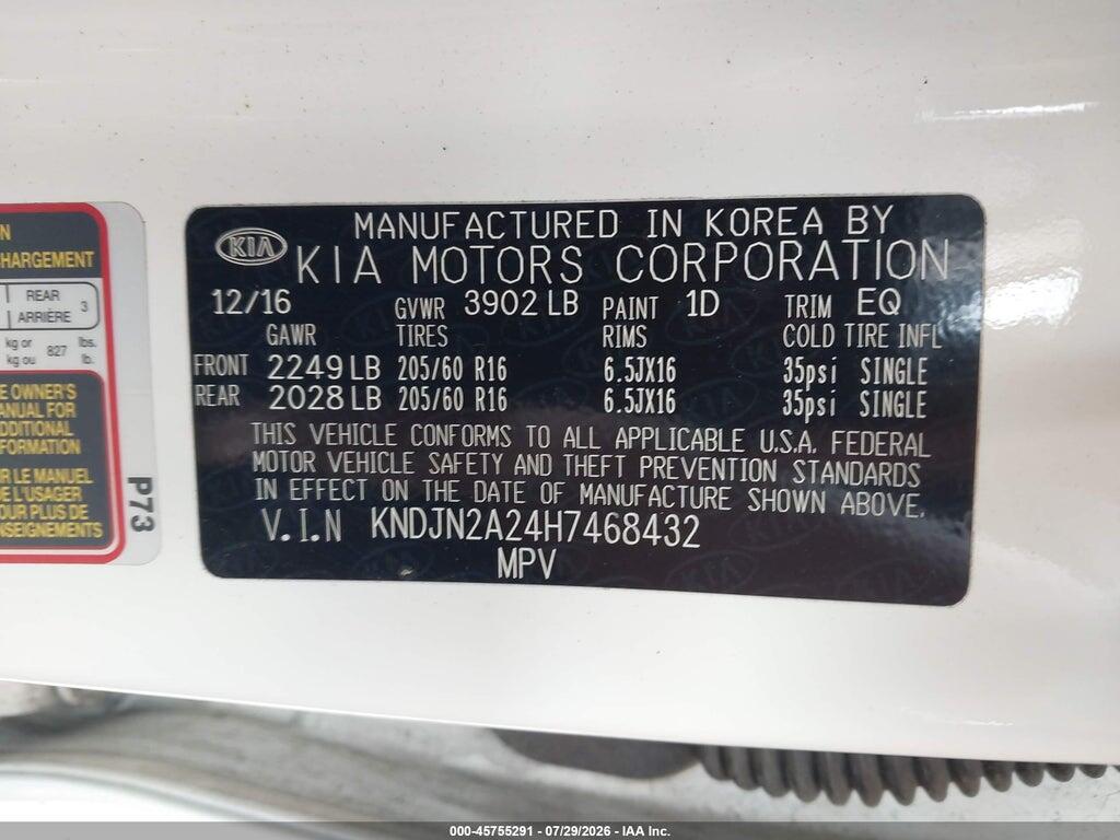 KNDJN2A24H7468432 2017 KIA SOUL photo no. 9
