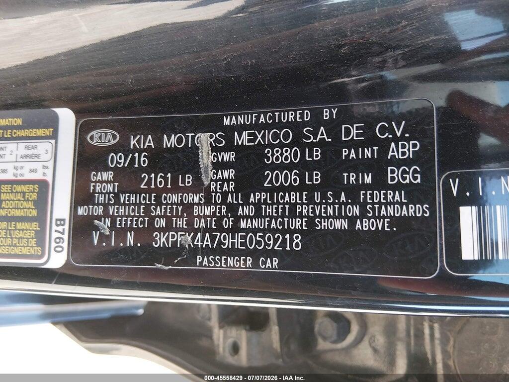 3KPFK4A79HE059218 2017 KIA FORTE photo no. 9