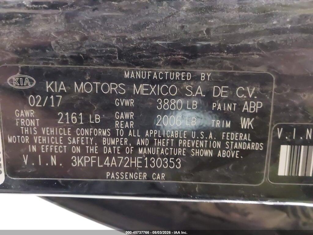 3KPFL4A72HE130353 2017 KIA FORTE photo no. 9
