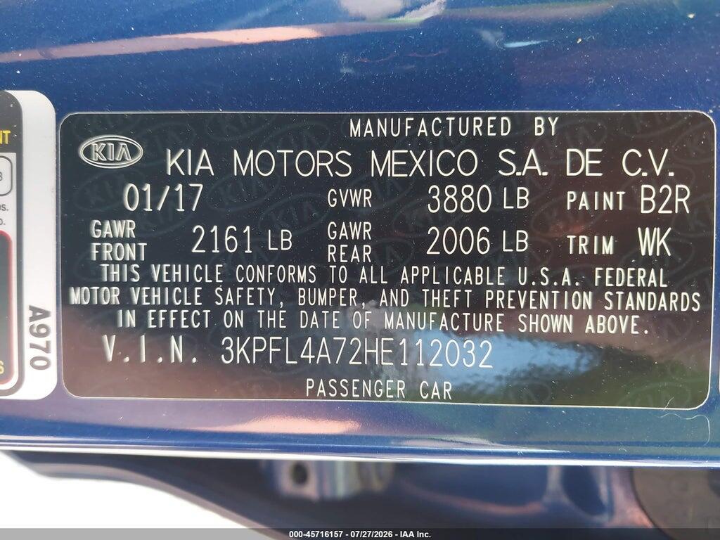 3KPFL4A72HE112032 2017 KIA FORTE photo no. 9