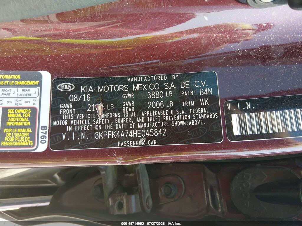 3KPFK4A74HE045842 2017 KIA FORTE photo no. 9
