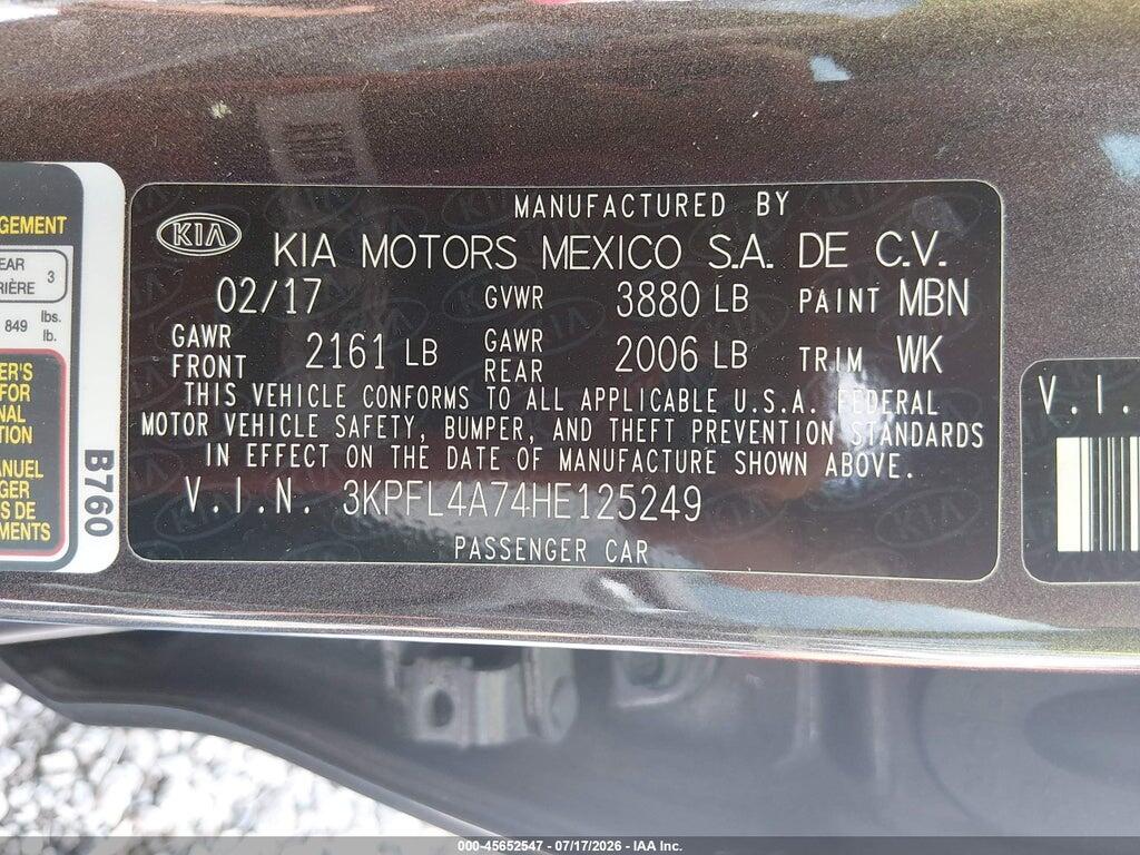 3KPFL4A74HE125249 2017 KIA FORTE photo no. 9