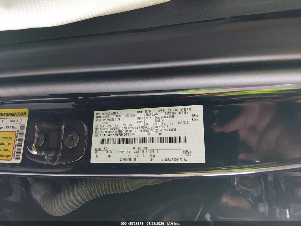 1FTEW3KP8RKD79086 2024 FORD F-150 photo no. 9