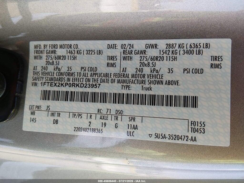 1FTEX2KP0RKD23957 2024 FORD F-150 photo no. 9