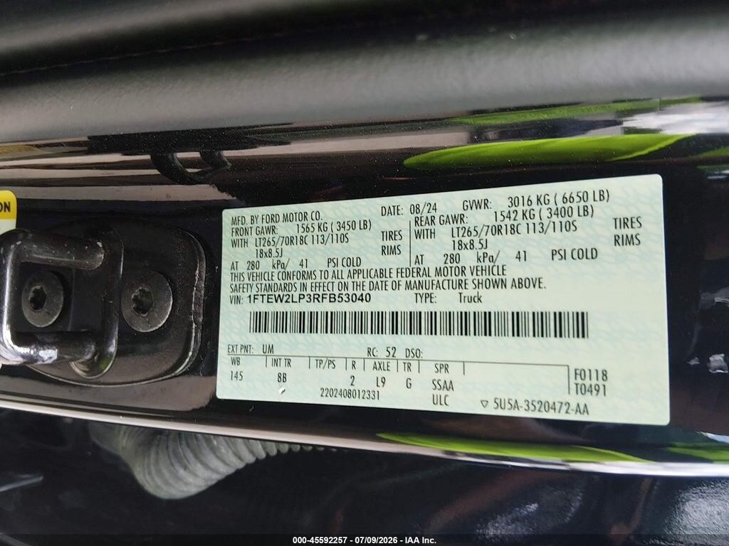 1FTEW2LP3RFB53040 2024 FORD F-150 photo no. 9