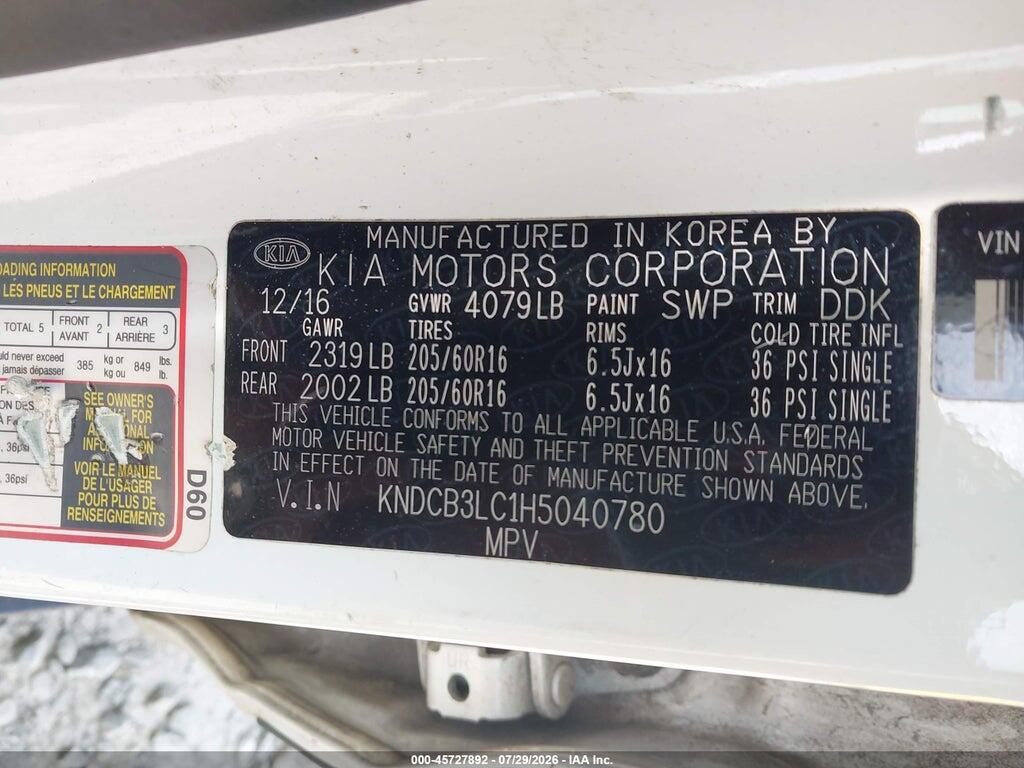 KNDCB3LC1H5040780 2017 KIA NIRO photo no. 9