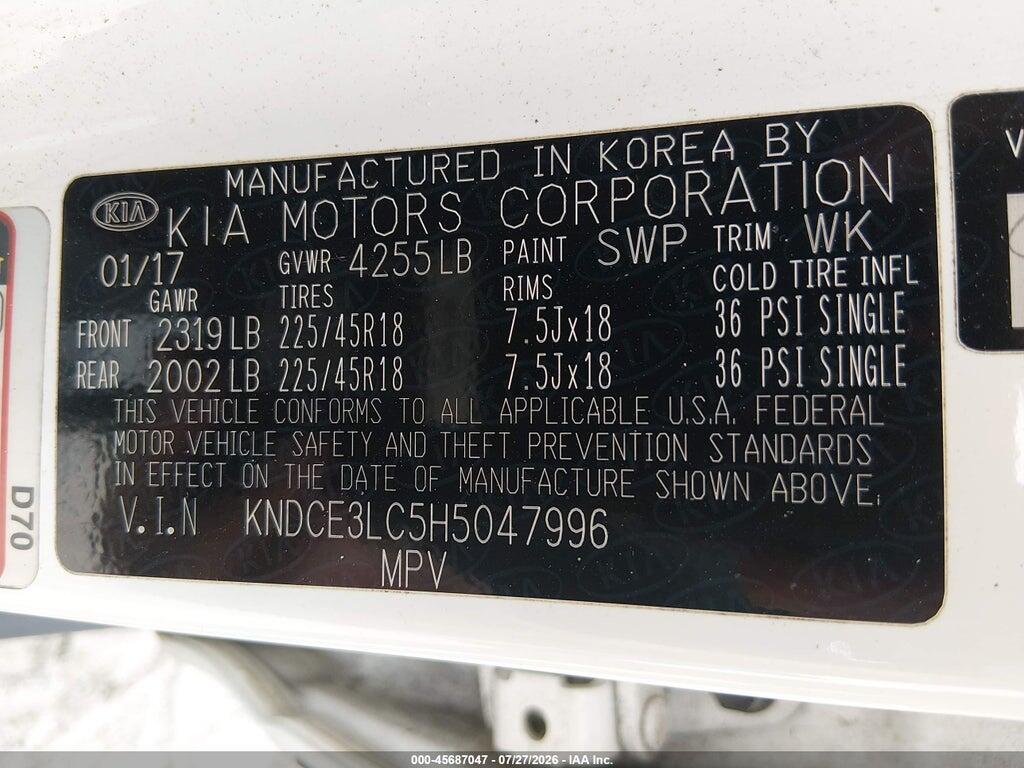 KNDCE3LC5H5047996 2017 KIA NIRO photo no. 9