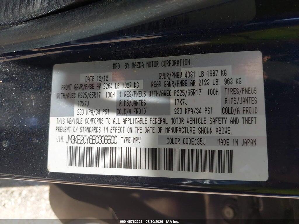 JM3KE2CY6E0306500 2014 MAZDA CX-5 photo no. 9