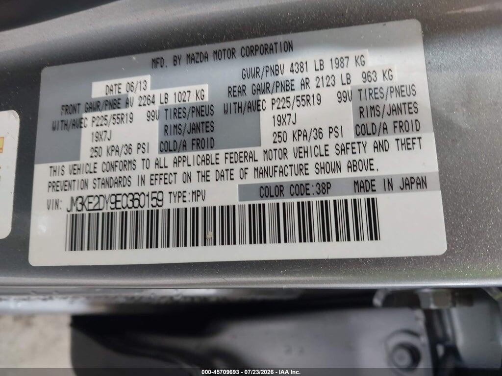 JM3KE2DY9E0360159 2014 MAZDA CX-5 photo no. 9