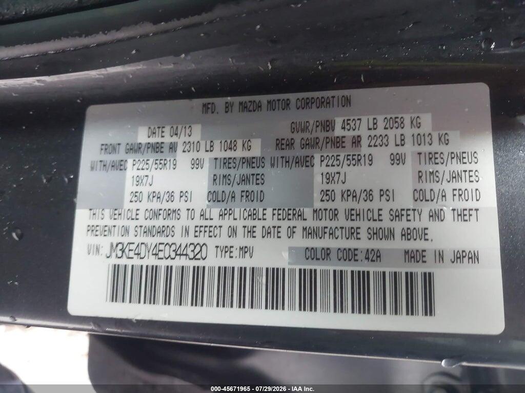JM3KE4DY4E0344320 2014 MAZDA CX-5 photo no. 9