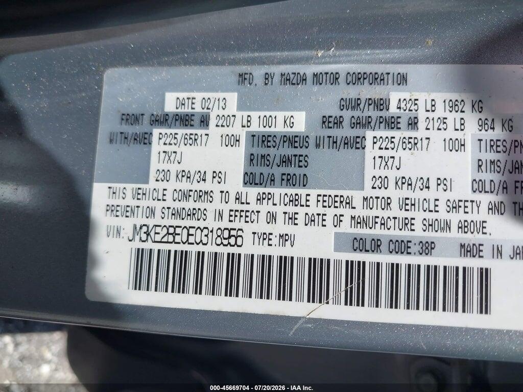 JM3KE2BE0E0318956 2014 MAZDA CX-5 photo no. 9