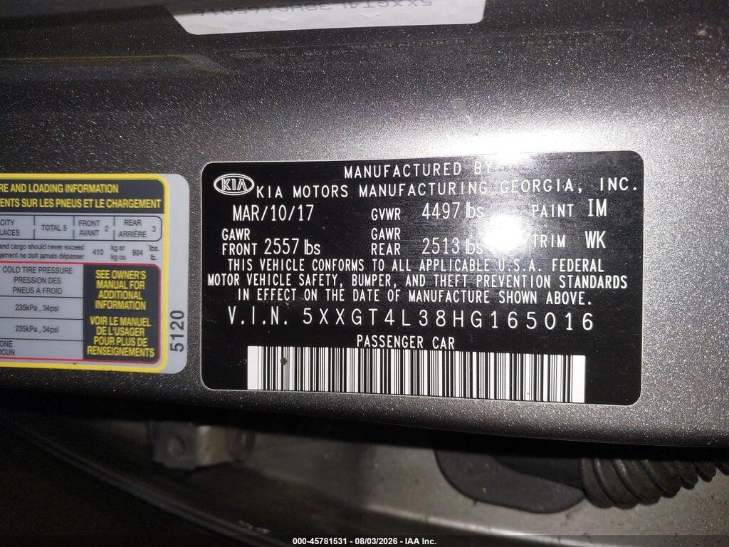 5XXGT4L38HG165016 2017 KIA OPTIMA photo no. 9