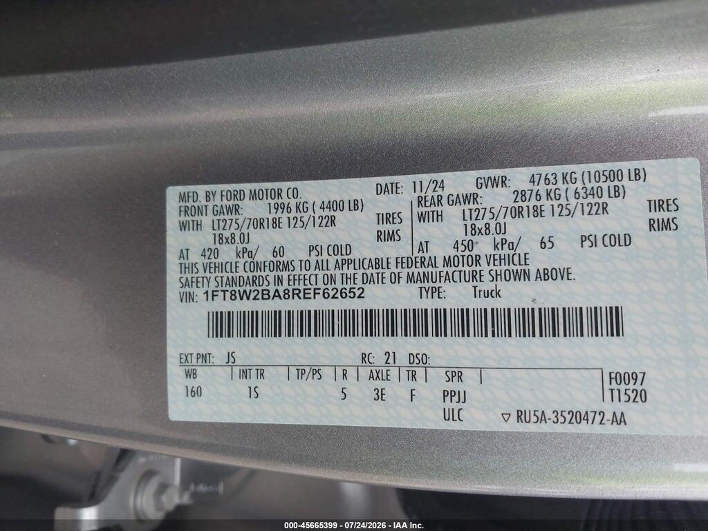 1FT8W2BA8REF62652 2024 FORD F-250 photo no. 9