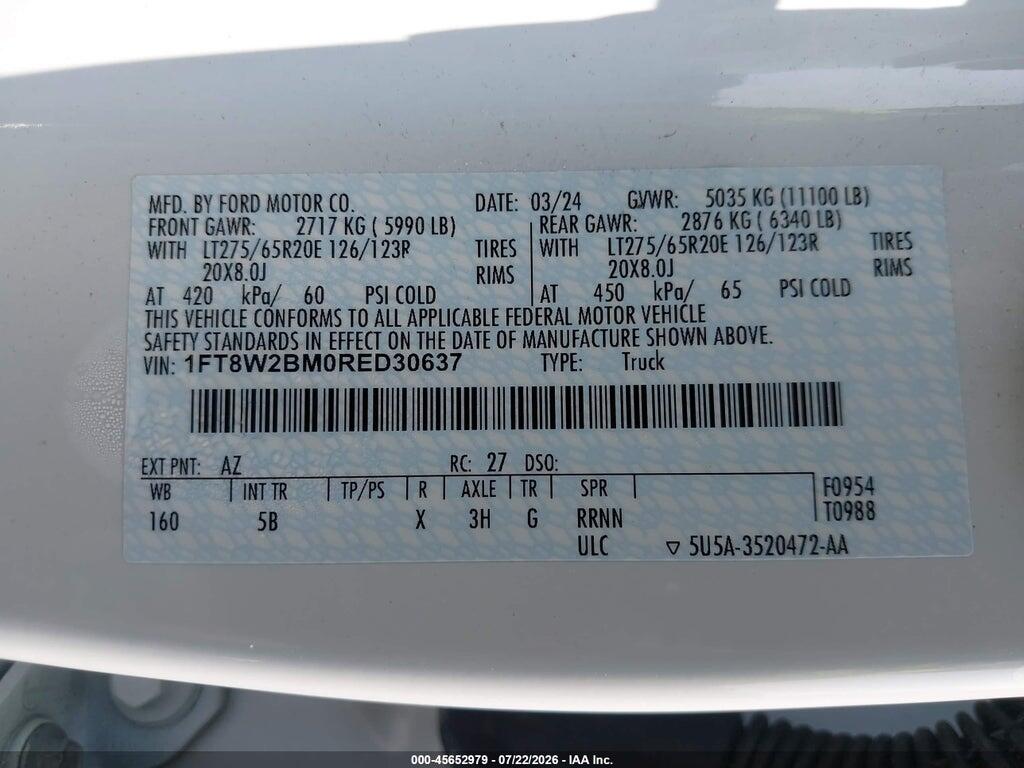 1FT8W2BM0RED30637 2024 FORD F-250 photo no. 9