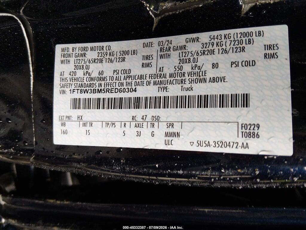 1FT8W3BM5RED60304 2024 FORD F-350 photo no. 9