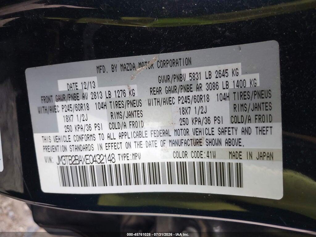 JM3TB2BAXE0432148 2014 MAZDA CX-9 photo no. 9