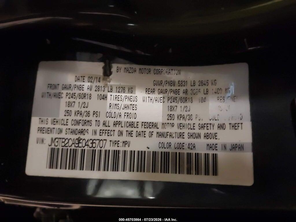 JM3TB2CA9E0436707 2014 MAZDA CX-9 photo no. 9