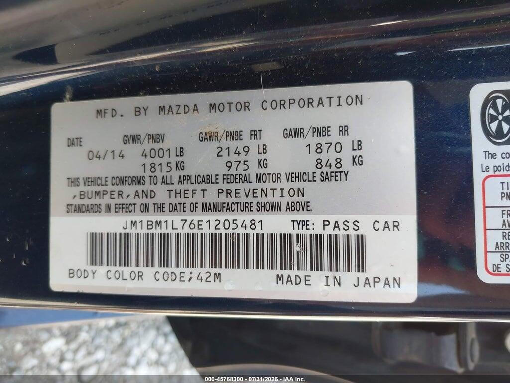 JM1BM1L76E1205481 2014 MAZDA MAZDA3 photo no. 9