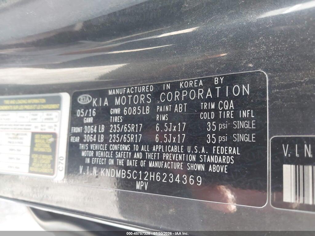 KNDMB5C12H6234369 2017 KIA SEDONA photo no. 9