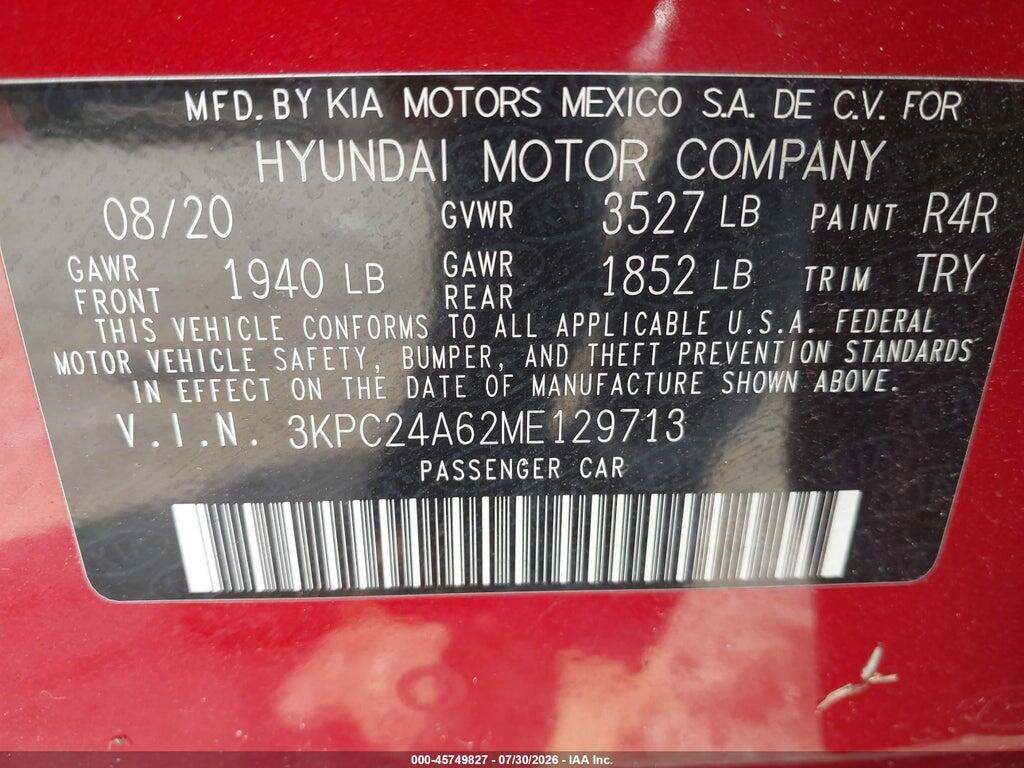 3KPC24A62ME129713 2021 HYUNDAI ACCENT photo no. 9