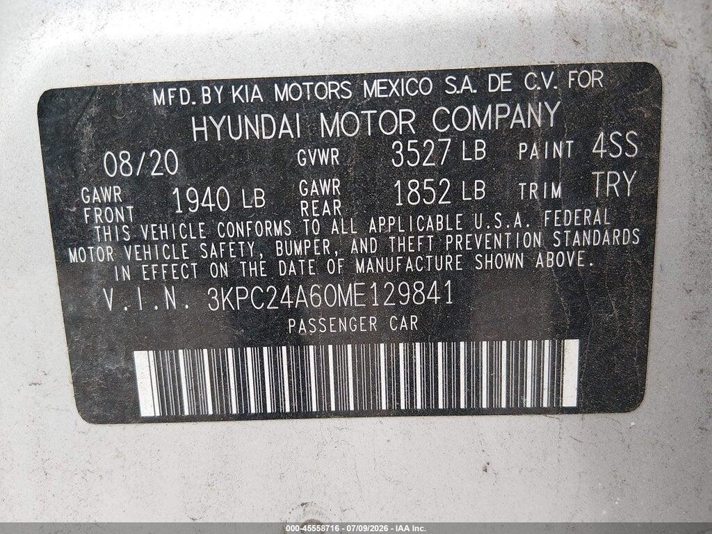 3KPC24A60ME129841 2021 HYUNDAI ACCENT photo no. 9