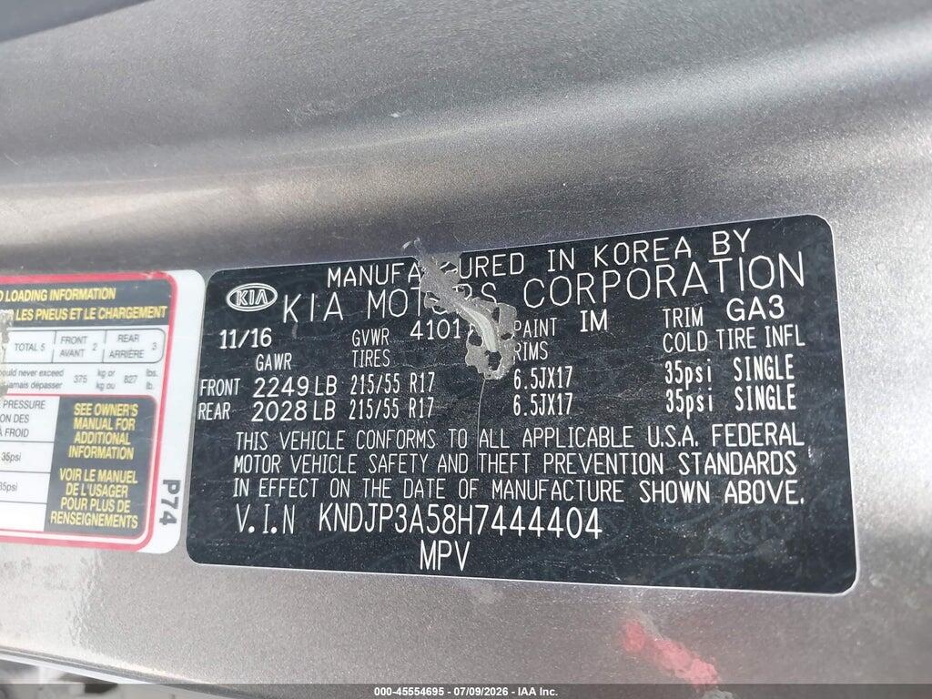 KNDJP3A58H7444404 2017 KIA SOUL photo no. 9