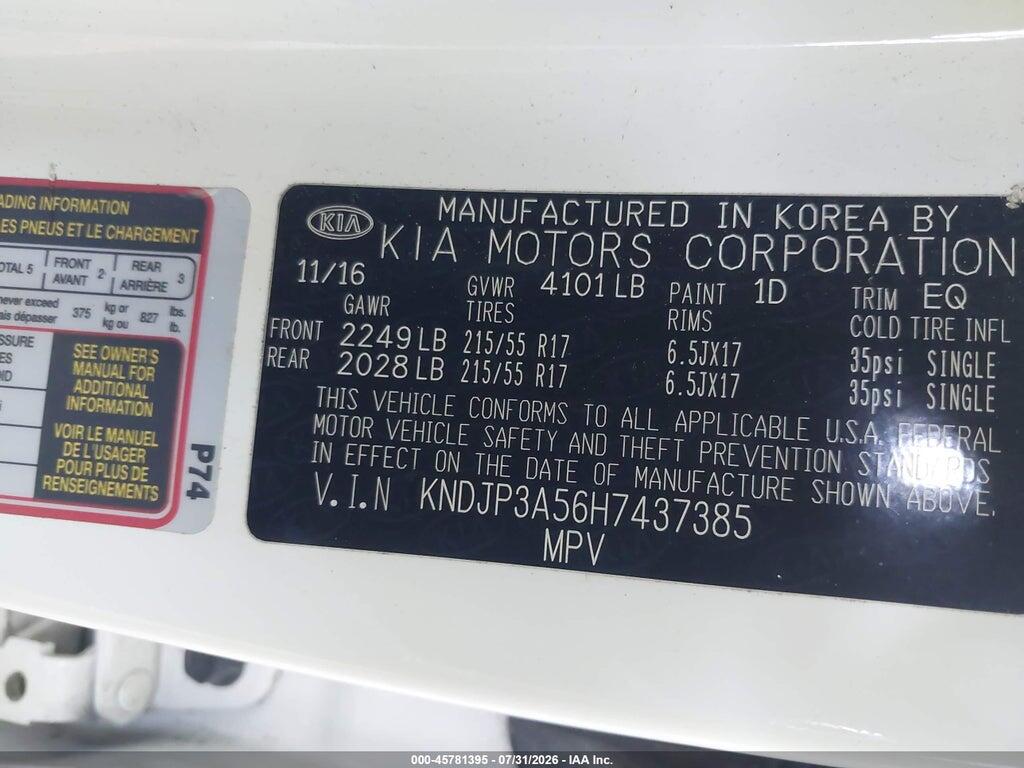 KNDJP3A56H7437385 2017 KIA SOUL photo no. 9